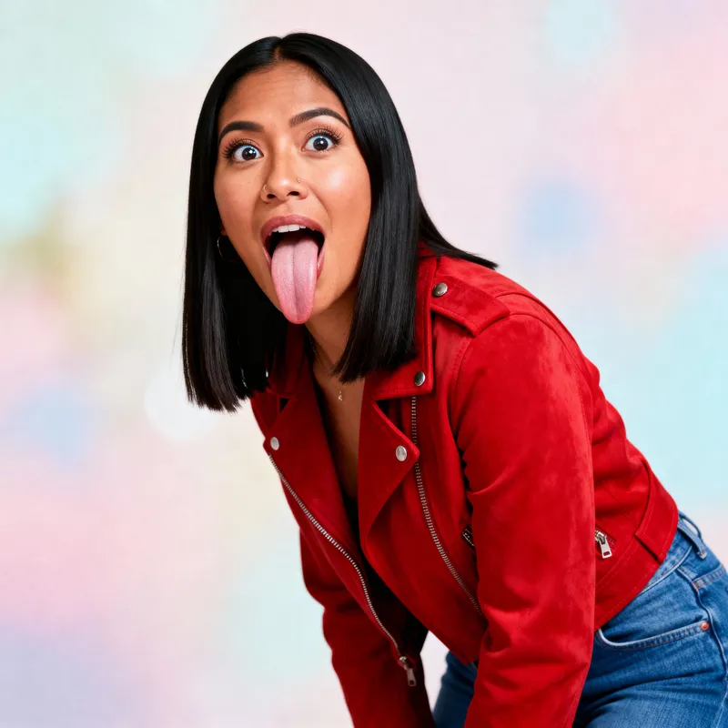 Astonishing Woman with a Long Tongue