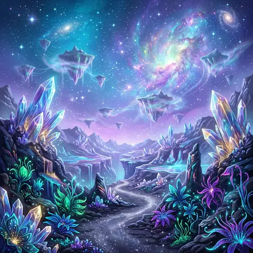 Deserted Fantasy Planet in Technicolor Beauty