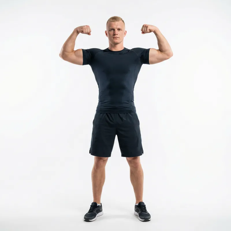 Muscular Man Athletic Pose | Gym Apparel