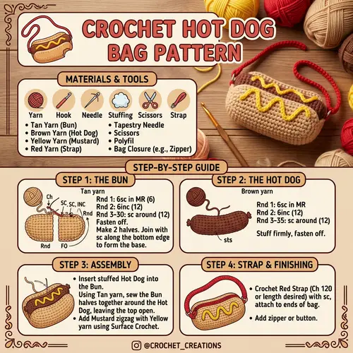 Creative Crochet Hot Dog Bag Pattern