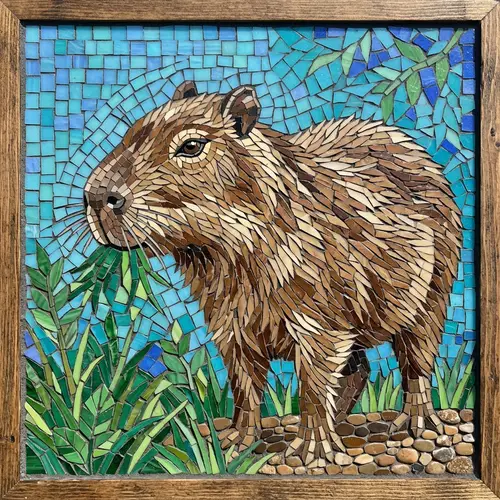 Intricate Mosaic of Capybara - Largest Rodent in the World