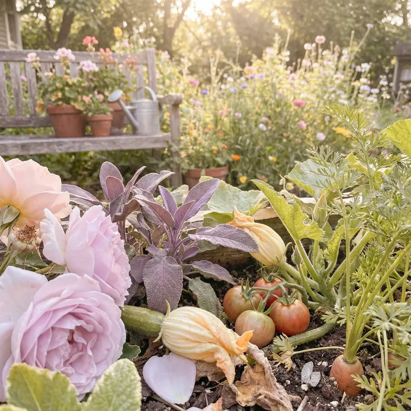 Vibrant Backyard Garden: Plants, Flowers, Vegetables & More