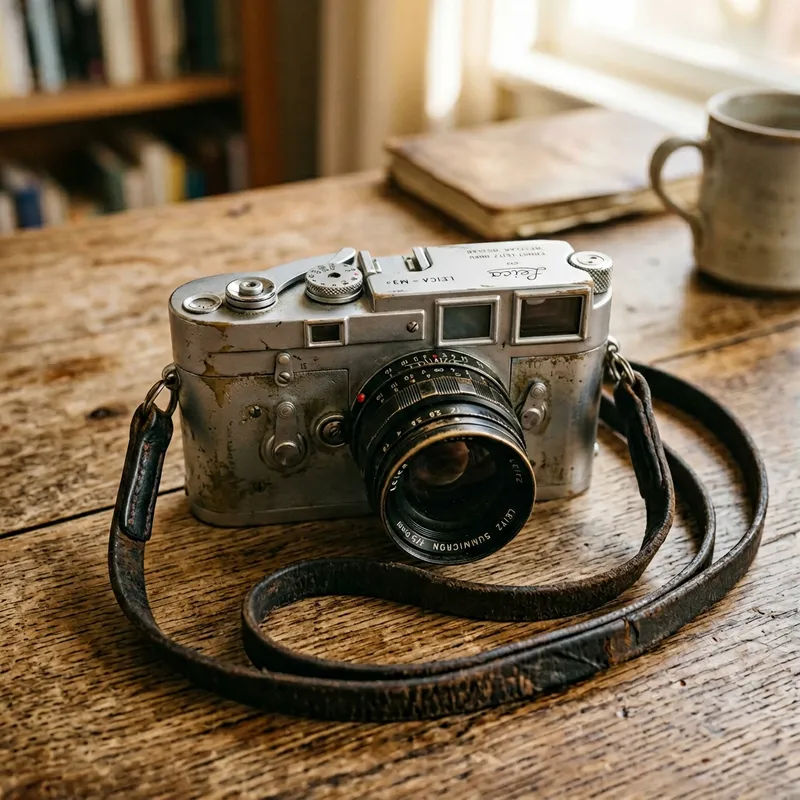 Vintage Camera Photo | Silver Body with Patina Finish
