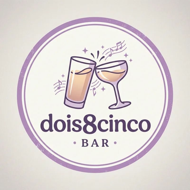 Creative Logo Design for Dois8cinco Bar in Lilac Tones Creative Logo Design for Dois8cinco Bar in Lilac Tones