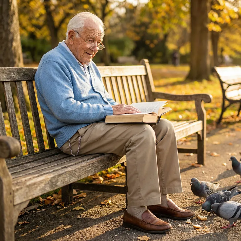 Old Man in the Park: Wisdom and Peace