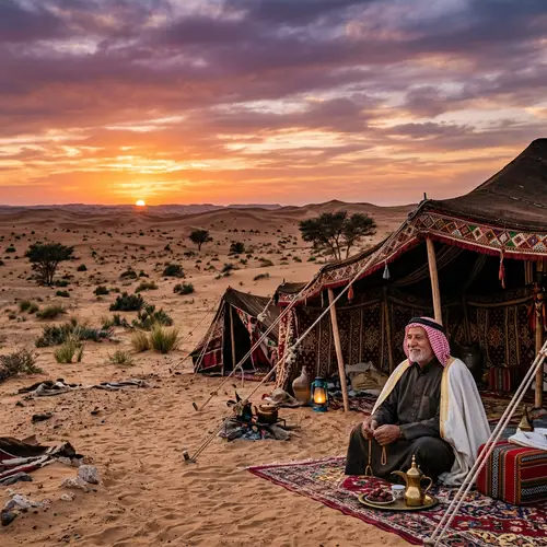 Elderly Man in Desert Tents - Arabian Heritage