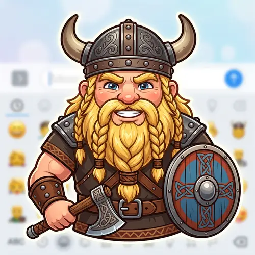 Blond Viking Emoji - Fun & Unique Character