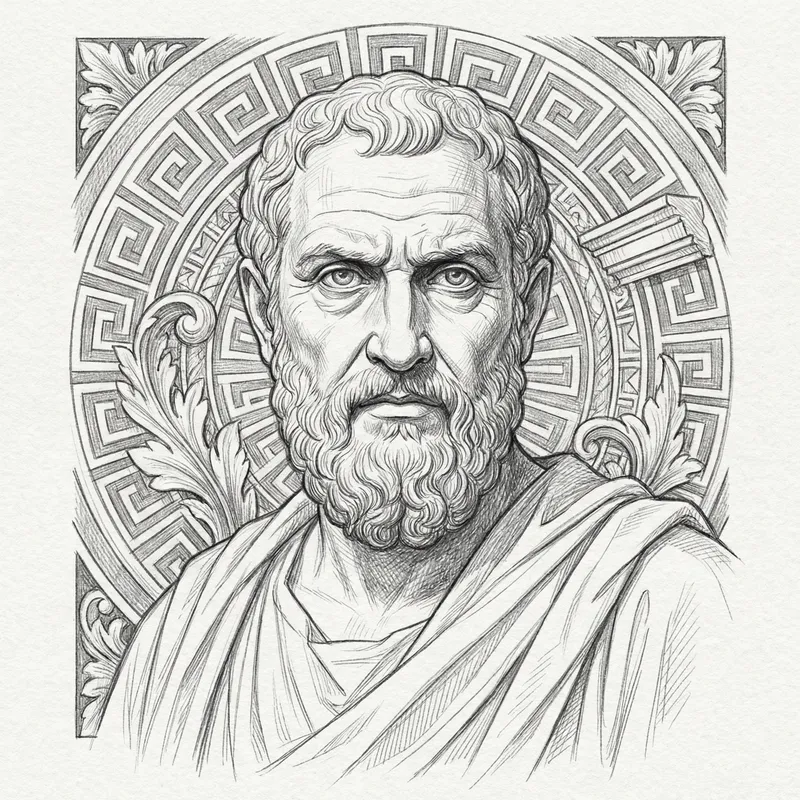 Ancient Roman Philosopher Pencil Art