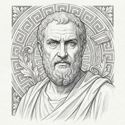 Ancient Roman Philosopher Pencil Art