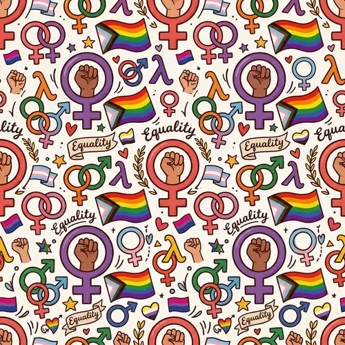 Feminist & Queer Rights Background Pattern | Symbols & Colors