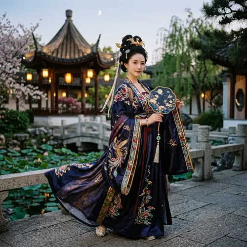 Enchanting Woman in Traditional Chinese Attire