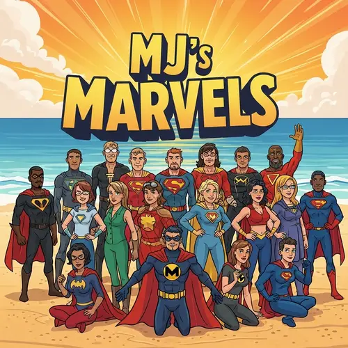 MJ's Marvels: Cartoon Superheroes at the Beach