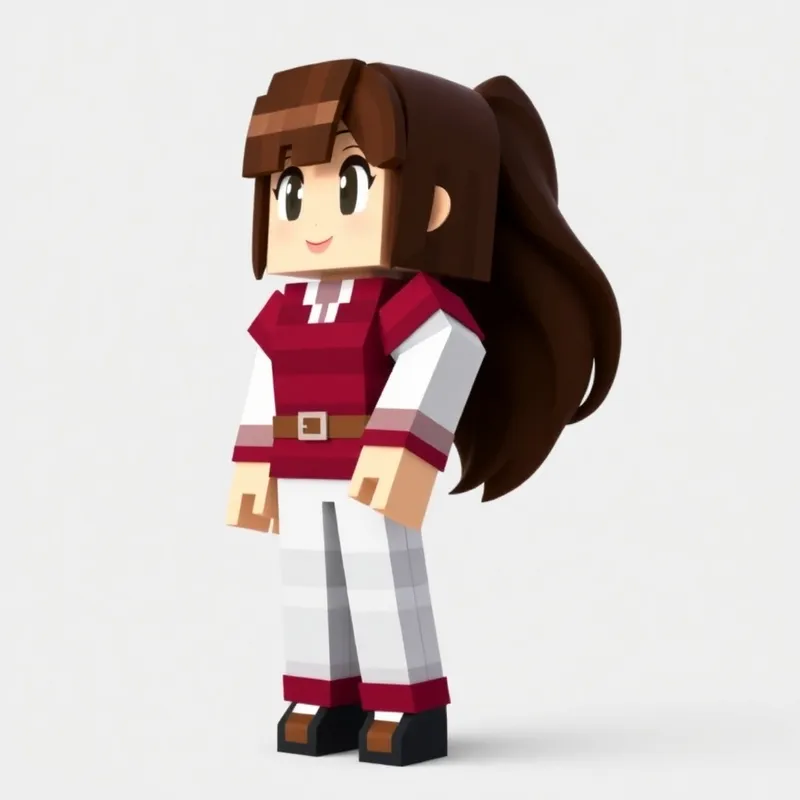 3D Animated Minecraft Female Character Profile Picture