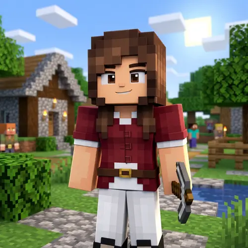 3D Animated Minecraft Female Character Profile Picture