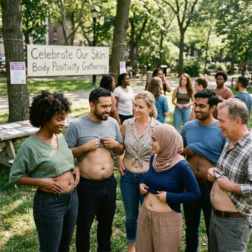 Participants Showcasing Abdominal Stretch Marks | Diverse Representation