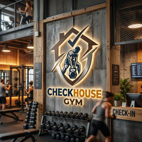 Frame Checkhouse Logo Design for Gym Interiors