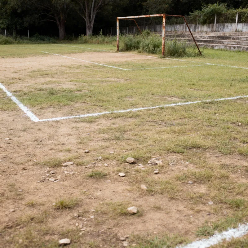 Deteriorated Football Field without Stands