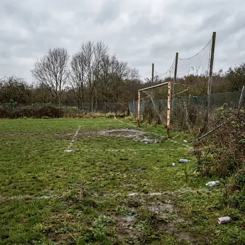 Deteriorated Football Field without Stands