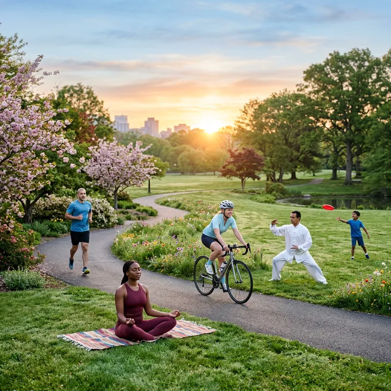 Beauty and Health: Serenity in Green Park at Dawn