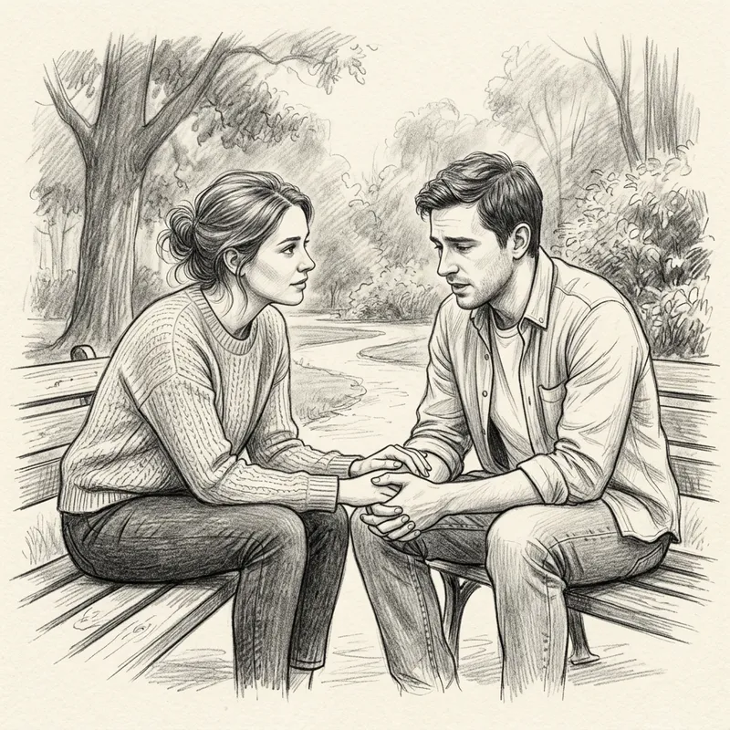 Mirroring Body Language & Touch: Empathetic Pencil Sketch