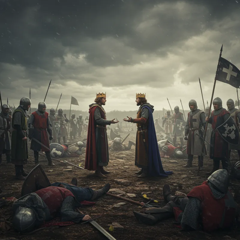 Kings Negotiating in Battlefield Peace Talks