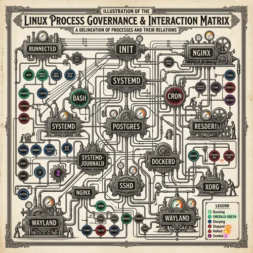 Abstract Linux Process Viewer Visualisation
