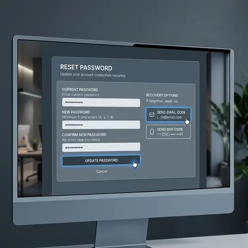 Reset Password Interface: Sleek and Modern Design