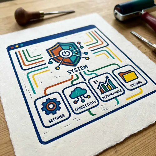 Vivid Linocut Print Design - Minimalistic & Colorful Artwork