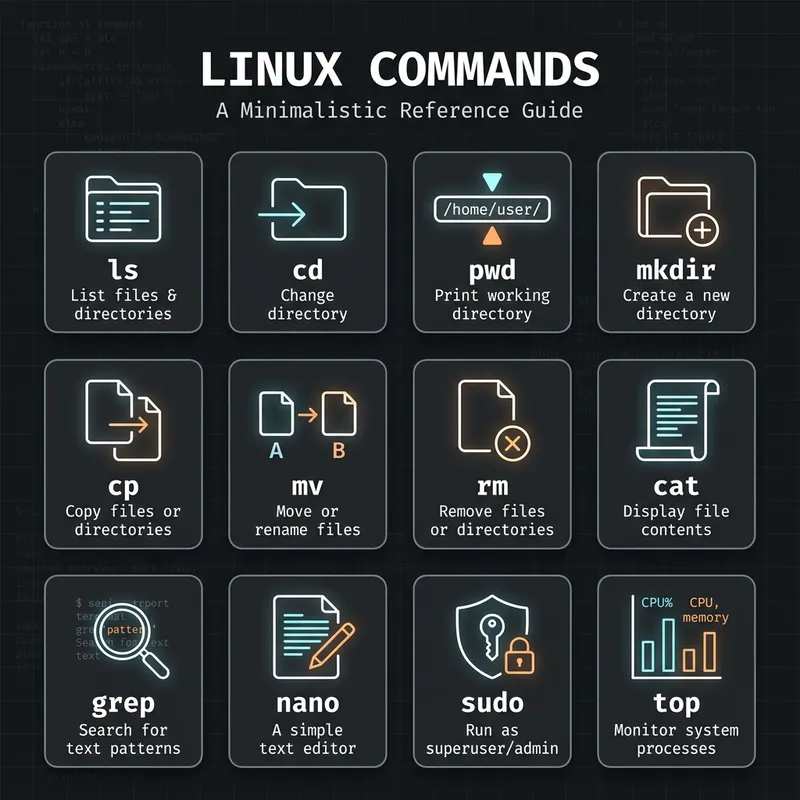 Essential Linux Commands in a Neat Style