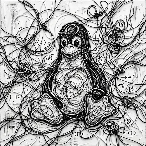 Abstract Linux-inspired Art with Open-source Elements