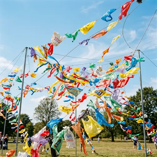 Vibrant Art: Abstract Presentation of Colourful Plastic Bag Patterns