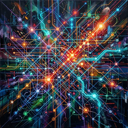 Dynamic Network Diagnostics Art | Vibrant Data Connections