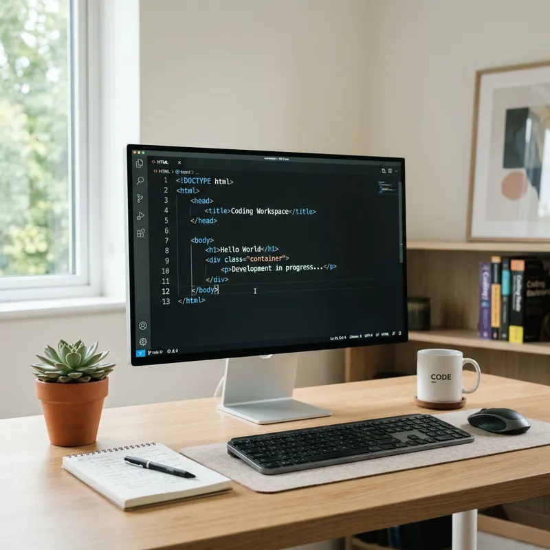 Minimalistic HTML Coding Scene | Clean Design