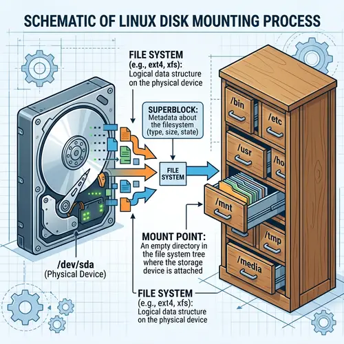 Linux Disk Mounting Process: Explained with Diagram