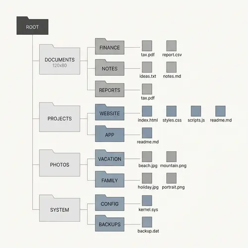 Minimalist File System Design: Clean Lines & Simplified Layout