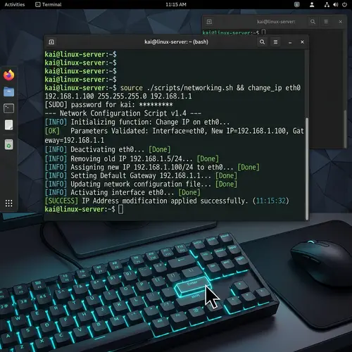 Linux Terminal: Executing 'Change IP' Command
