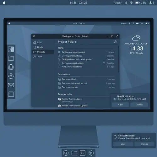 Monochromatic Operating System Interface: Minimalist & Functional