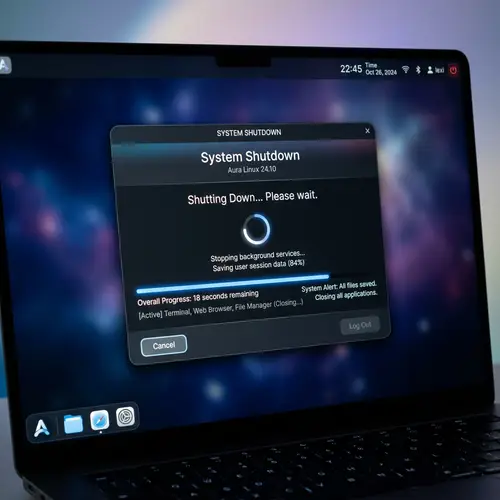 Sleek & Modern Linux Operating System Shutdown Interface