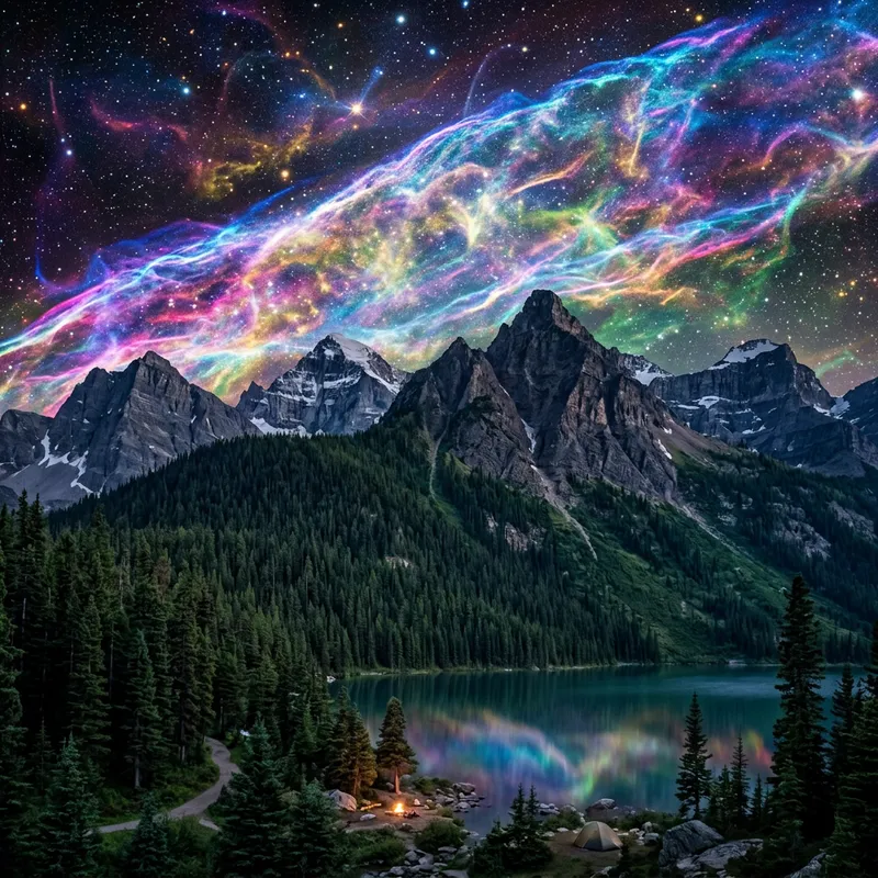 Majestic Nebula Mountains | Breathtaking Texture View