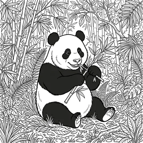 Detailed Panda Coloring Page for Kids | Fun and Creative Activity