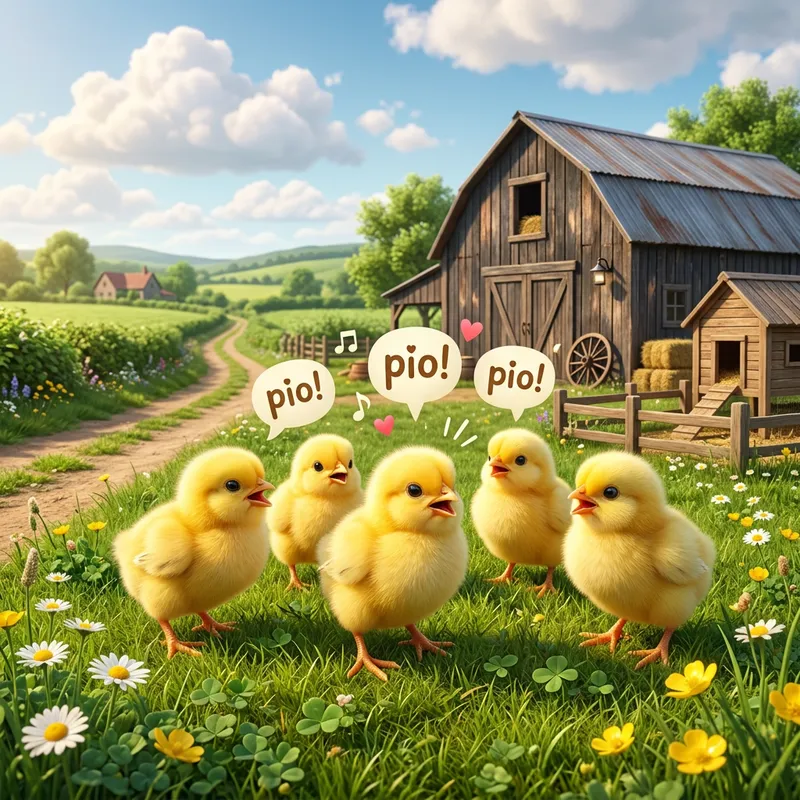 Adorable Little Chicks Chirping in 3D Animated Scene