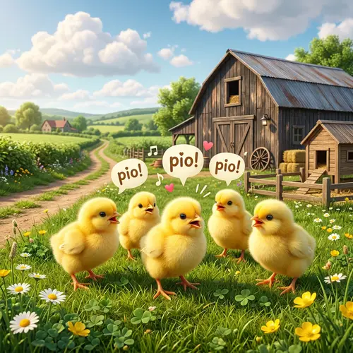 Adorable Little Chicks Chirping 'Pio Pio Pio' in 3D