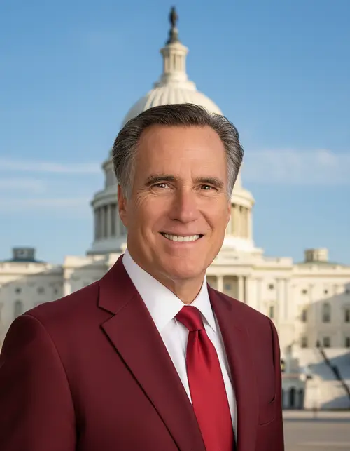 Official Portrait of Mitt Romney in Red Suit