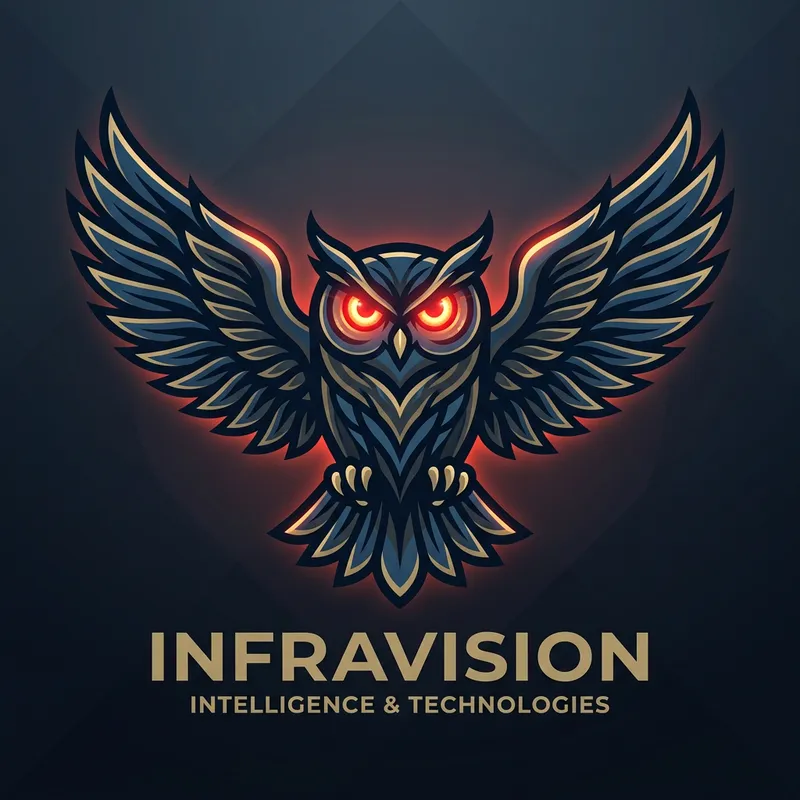Modern Owl Logo with Illuminated Infrared LED Wings