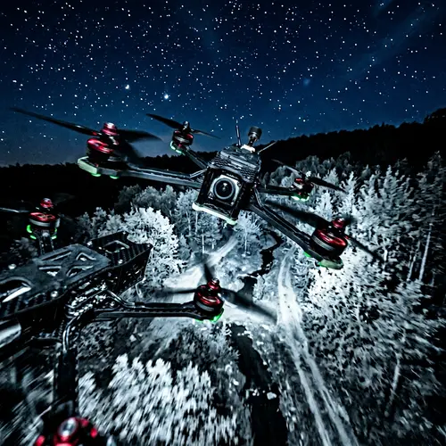 FPV Drone Night Flight with Infrared Light | Mystical Aerial Experience
