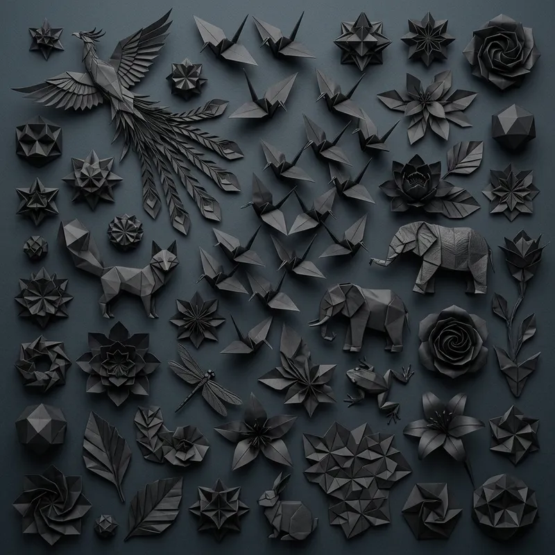 Black Origami Wallpaper - Stylish Desktop Decor
