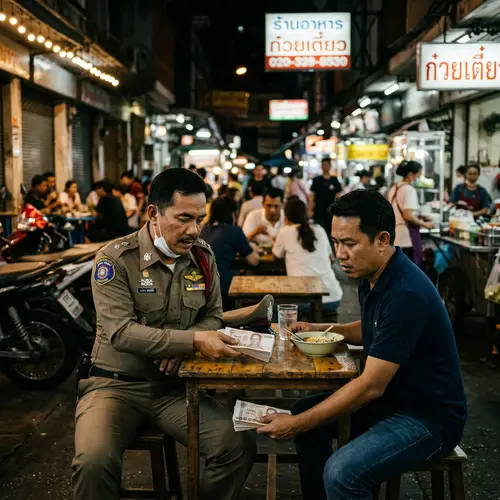 Thai Police Officer Corruption Incident | Bribery Scene