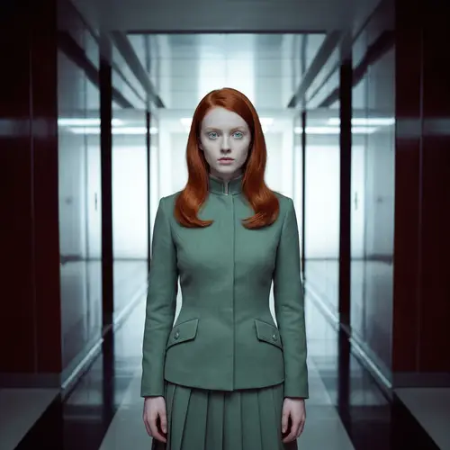 Red-haired Woman in Stanley Kubrick Cinematic Aesthetic