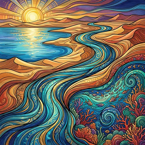 Egypt Water Bodies Abstract Interpretation