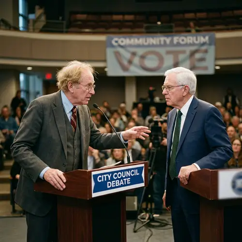 Political Debate Scene: Elderly Males with Blonde and White Hair
